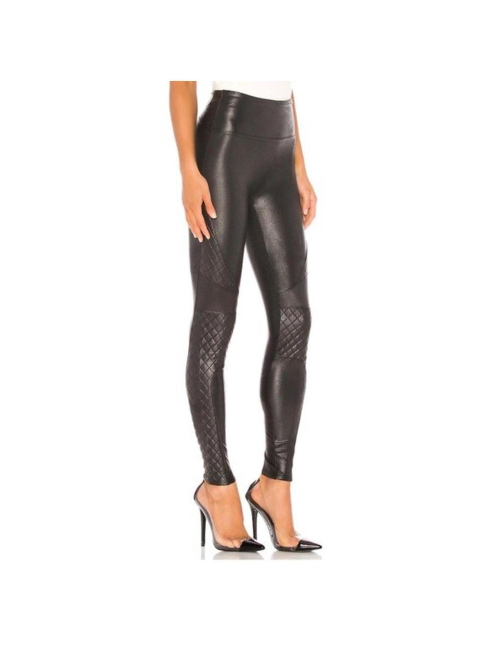 Spanx Faux Leather Quilted Leggings SZ XS NWOT